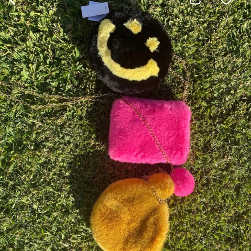3 piece furry bag set